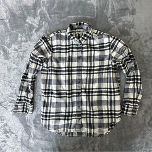Madewell Small Flannel Oversized Ex-Boyfriend Shirt in Romana Plaid